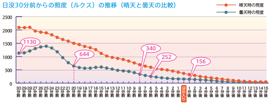照度グラフ曇天